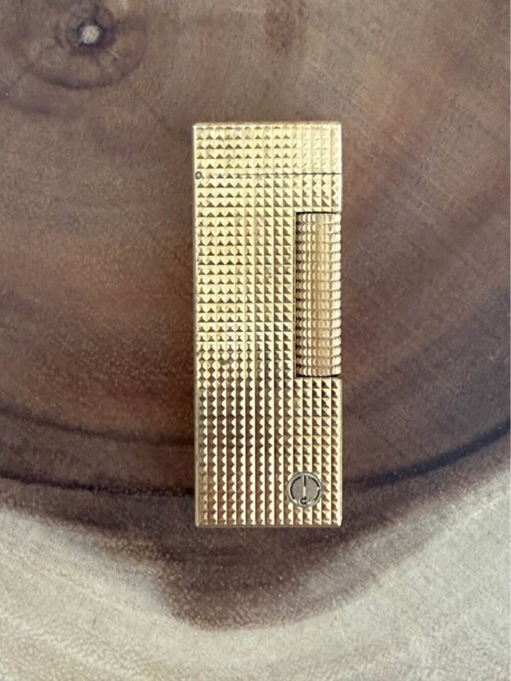 Vintage 80’s Authentic Dunhill Rollagas Hobnail Gold Plate Lighter